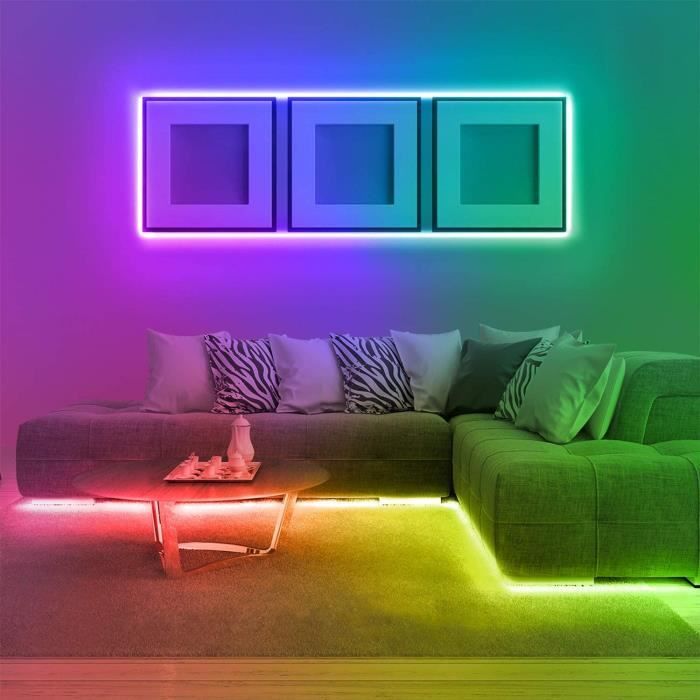 ONSTUY Ruban LED 5m,Bande LED RGB Multicolores avec 24 Touches