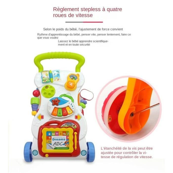 Trotteur Bébé Garçon, 3 En 1 Pour Enfants Assis à Debout, Centre D'activités Avec Gain De Poids, Divertissement, Sons De Table - Puériculture & Eveil Bébé