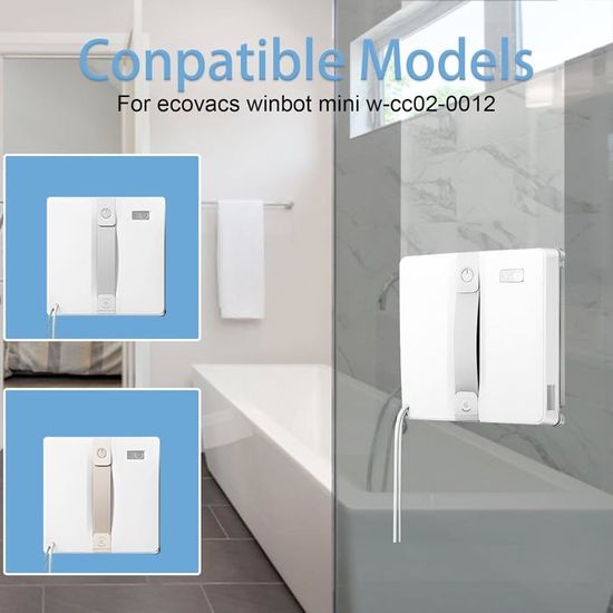 Lot De 8 Lingettes Microfibre Lavables Pour ECOVACS WINBOT Mini - Compatible W-CC02-0012 - Réutilisables 2-3 Mois - 12