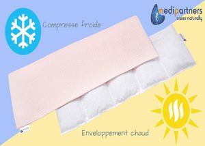 Coussin Noyaux De Cerise 400 G Avec Housse Coton Lavable – Chats Blanc (19x18 Cm) – Chaleur & Froid Naturel