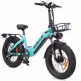 E-bike BAOLUJIE D3 MTB 42KM/H 48V 12Ah 90KM roue 20" bleu-0