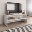 2331[MODE]MEUBLE TV moderne - MEUBLE HI-F Meuble TV Blanc brillant 100 x 40 x 40 cm Aggloméré -Directement de fr-0