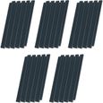 UISEBRT Lot de 50 clips de fixation en PVC pour bandes brise-vue, 190x15mm Bandes de Confidentialité Rails de Serrage, Anthracite-0