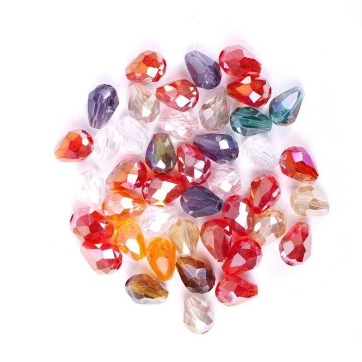 Fil de perles de cristal de verre de Bohème Olives facettées 5mm bleu