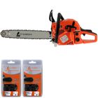 GT GARDEN - Tronçonneuse thermique 62 cm3, 3.5 CV, guide 45 cm, 2 chaînes