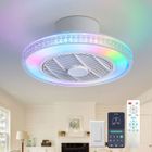 IZOWE Ventilateurs de Plafond Silencieux avec Lampe LED Plafonniers Dimmable RGB Ventilateur Plafond avec Lumiere Réversible 6 vitesses
