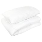 LINNEA Pack couette été 120x150 garnissage 100% polyester 200g/m2 et oreiller 40x60 cm GAVROCHE blanc