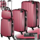 SET DE VALISES - TECTAKE - Set de 4 Valises Rigides de Voyage PUCCI (3 Valises + 1 Vanity) serrure combinaison TSA - Rouge Bordeaux