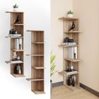 Vicco Bibliothèque Tera, étagère sur pied, étagère en angle, sonoma, 6 niveaux, étagère murale, étagère de niche