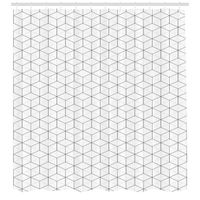 Abakuhaus, Géométrique Rideaux de Douche, Lignes et carrés, Noir et Blanc, 175 x 200 CM