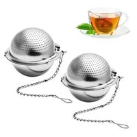 BESTONZON 2 Pcs Boule à thé avec infuseur chaîne Crochet haut de gamme en acier inoxydable en vrac feuilles de thé Passoire