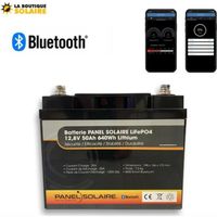 Batterie lithium LiFeP04 Smart 12V 50Ah Panel Solaire