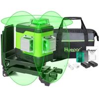 Niveau Laser Huepar 3x360°Croix Vert Avec Auto Nivellement + 2Batteries Li-ion + Chargeur EU + Support + Housse Portable-503CG