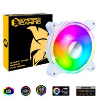 EMPIRE GAMING - Ventilateur de Boîtier PC Gamer Mirror 120MM - RGB Adressable LED PWM 3 Pins 5 Volts Dual Loop - Blanc