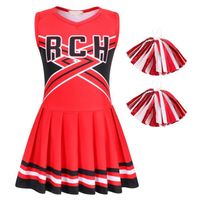 Costume de Cheerleading Rouge pour Filles de 2 à 9 Ans - Amzbarley