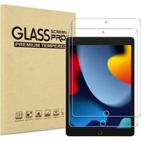 [2 Pack] Verre Trempé pour iPad 10.2", iPad 9 2021, iPad 8 2020, iPad 7 2019, Film Protection d'Écran , Anti Rayures, sans Bulles