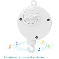 Boîte à musique pour lit de bébé - VGEBY - Mobile avec mouvement d'horlogerie - Cloche cintre - Blanc