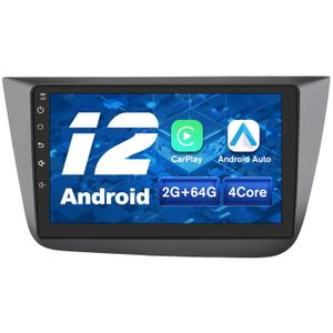 AUTORADIO Junsun Autoradio Android 12 pour Seat Altea XL Toledo 9 Pouces 2Go + 64Go avec Carplay GPS WiFi USB SD Bluetooth Android Auto