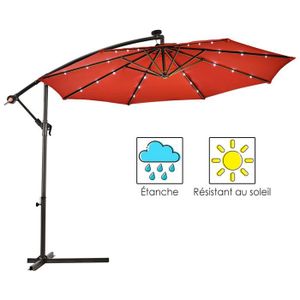 PARASOL COSTWAY Parasol Déporté 3M Excentré avec 24 LED La