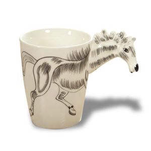 SET DEJEUNER 3 PCS CHEVAL ASSIETTE PLATE TASSE ASSIETTE CREUSE CERAMIQUE