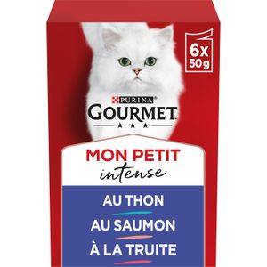 BOITES - PATÉES GOURMET MON PETIT - Sélection aux Poissons - 50g - Sachets fraîcheur pour chat adulte