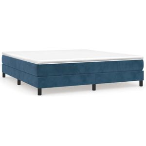 SOMMIER Cadre de lit à sommier tapissier Bleu foncé 160x200 cm Velours - DIOCHE - Lattes de contreplaqué - 2 places