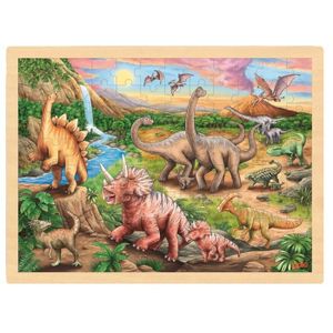 PUZZLE Puzzle en bois La vallée des dinosaures - Goki - M