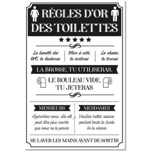 Tableau Les Regles De La Salle De Bain Regles Des Toilettes Achat Vente Pas Cher