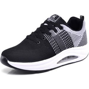 CHAUSSURES DE FITNESS Baskets Femme Fitness Shake - Noir - Semelle Épaisse Minceur Chaussures