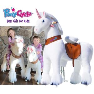 Kids-Horse Marron clair avec marque blanche, cheval à roulettes enfant 3 à  6 ans