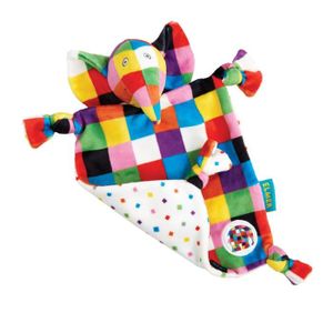 DOUDOU Doudou Elmer - RAINBOW - Peluche douce - Patchwork