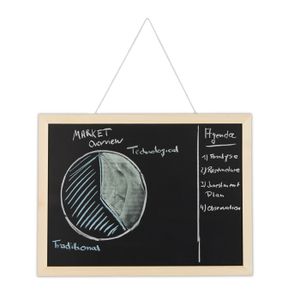 Pack Tableau Noir 38x30 Cm Avec Craies Et Effaceur - Ardoise Magnétique Pour Cuisine, Bureau Ou école