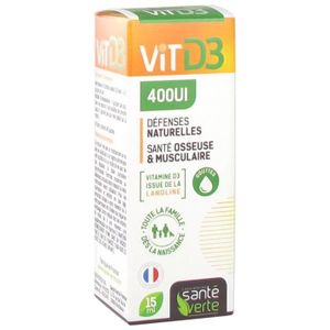 TONUS - VITALITÉ Compléments alimentaires - Santé Verte Vitamine D3 400Ui 15 ml