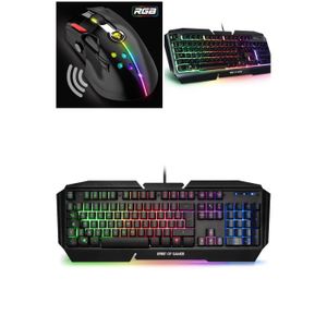 EMPIRE GAMING - Pack 3 en 1 MK800 - Clavier Gaming AZERTY (Layout Français)  RGB 105 Touches 19 Touches Anti-Ghosting - Souris Gamer RGB 2400 DPI 