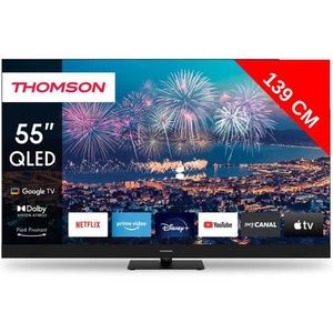 Téléviseur LED THOMSON TV QLED 4K 139 cm 55QG6C14 QLED Plus Google TV avec barre de son
