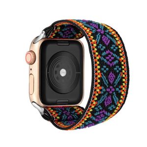 BRACELET MONTRE CONNEC. CONNECTEUR DE BRACELET ,boho-45mm 42MM or 44MM SM--Bracelet Scrunchie élastique pour femmes, pour Apple Watch 7 5 6 4 8mm 40mm 42mm