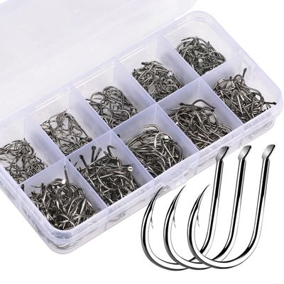 hameçon pour poisson Lot de 10 hameçons de pêche pointus en acier à