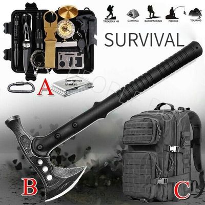 45L sac à dos étanche tactique survie hache Kit Camping chasse hachette 14  en 1 outils d'équipement d'urgence - Cdiscount Sport