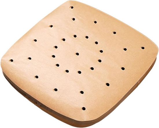100 Feuilles Perforé Papier Cuisson Air Fryer, 20,5cm Doublures en