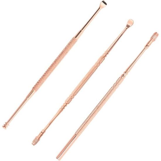 Kit De 6 Nettoyeurs D'Oreilles En Acier Inoxydable - Cure-Oreille Adulte Avec Sac De Rangement - Pour Cérumen Léger à Dur