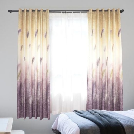 EBTOOLS rideau de salon Rideau de fenêtre occultant en polyester rideau occultant chambre à coucher décor de salon (violet)