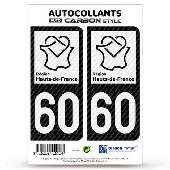 2 Adesivi Targa Auto Normandie Dipartimento 50, Vinile Resistente, Fabbricato Francia