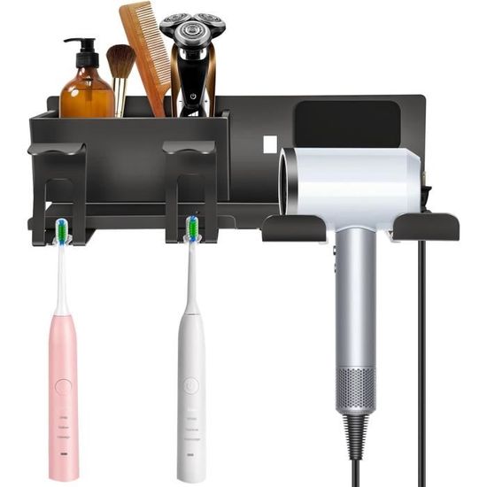 Support Magnétique Pour Sèche-cheveux SUNJULY - Sans Perçage, Aluminium, Autocollant 3M, Universel, Pour Salle De Bain Ou Salon - 10