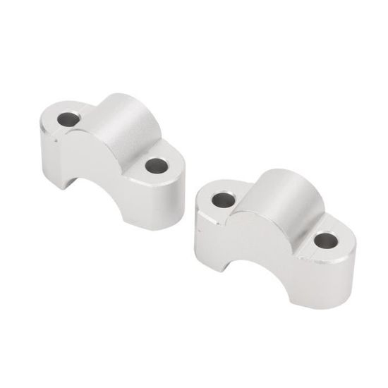 Paire De Supports De Guidon Moto - Pontets Universels Pour Diamètre 22-28 Mm - Aluminium Argenté