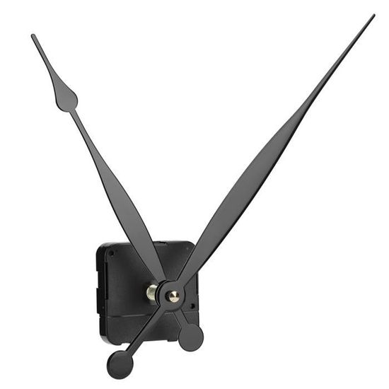 Moteur D'horloge à Quartz 24 Heures - Pour Cadran 24h - Aiguilles Noires 130 Mm - Compatible Cadran Jusqu'à 7 Mm D'épaisseur