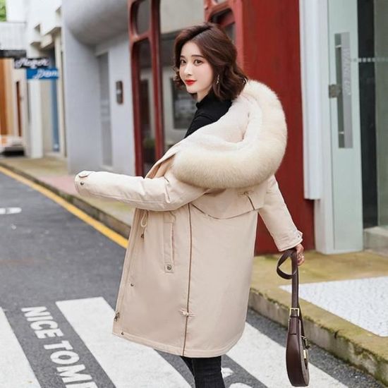 Manteau Femme Ample Grande Taille Garder au chaud Coton Taille plus Blanc LG Blanc Cdiscount Pret a Porter