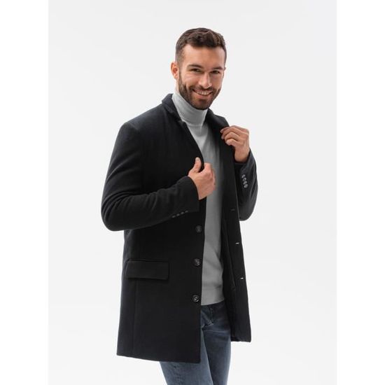 Manteau classique Ombre Pour Homme Noir Noir Cdiscount Pret a Porter