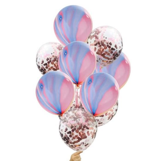 Lot De 60 Ballons à Paillettes/confettis + 10 Sifflets - Pour Décoration Anniversaire, Mariage, Fête - 4