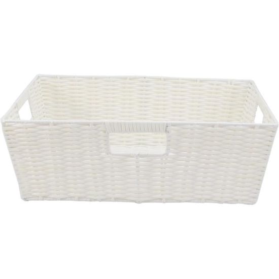 Panier Rangement Jacinthe D'Eau TOLIDA - 39.5x14x25.3cm, Naturel, Double Poignée
