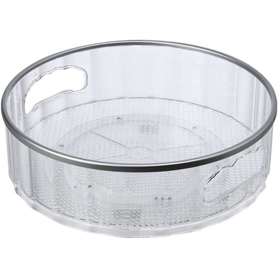 CHG Lazy Susan Plateau Tournant à Gâteau Ø 30 Cm – Verre + Acier Inox Antidérapant